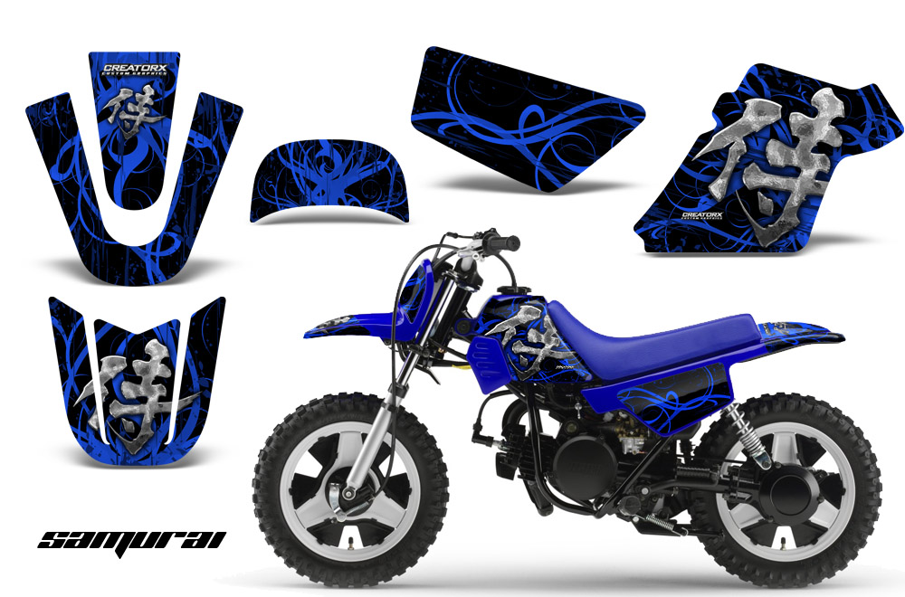 Yamaha PW 50 Graphics Kit Samurai Blue Black BLB